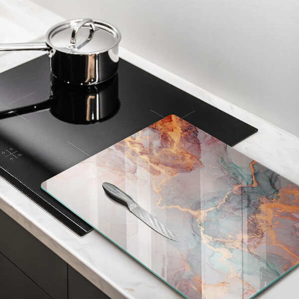 Glasskärbräda Marmor med guld