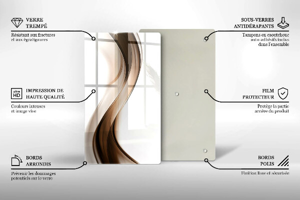 Glasskärbräda Abstrakta bruna linjer