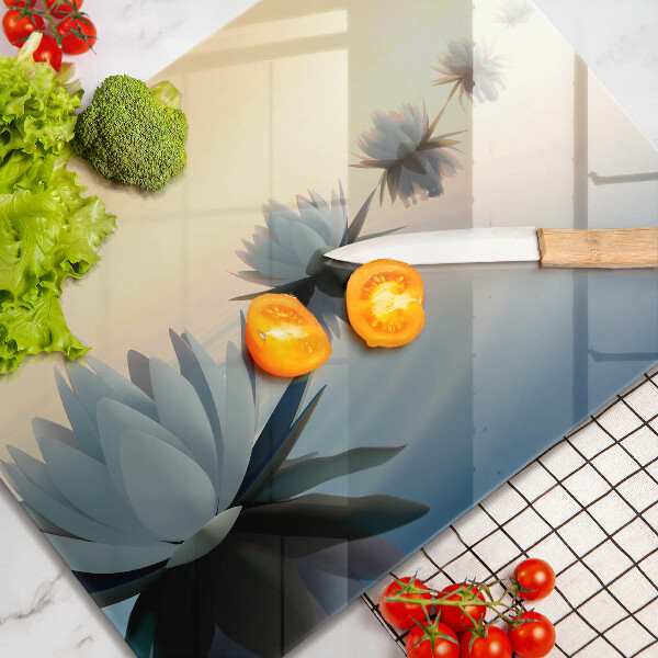 Skärbräda i härdat glas Näckrosblommor