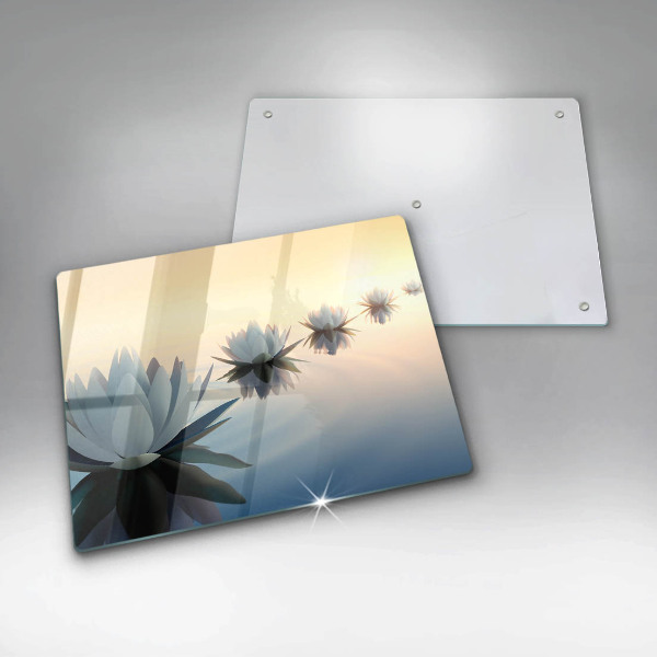 Skärbräda i härdat glas Näckrosblommor