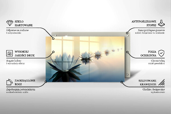 Skärbräda i härdat glas Näckrosblommor