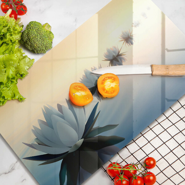 Skärbräda i härdat glas Näckrosblommor