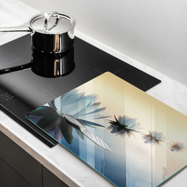 Skärbräda i härdat glas Näckrosblommor