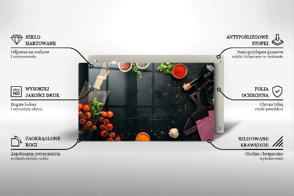 Skärbräda i härdat glas Körsbärstomater