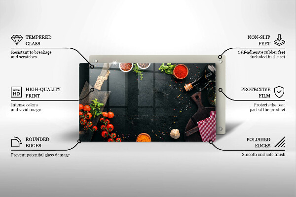 Skärbräda i härdat glas Körsbärstomater