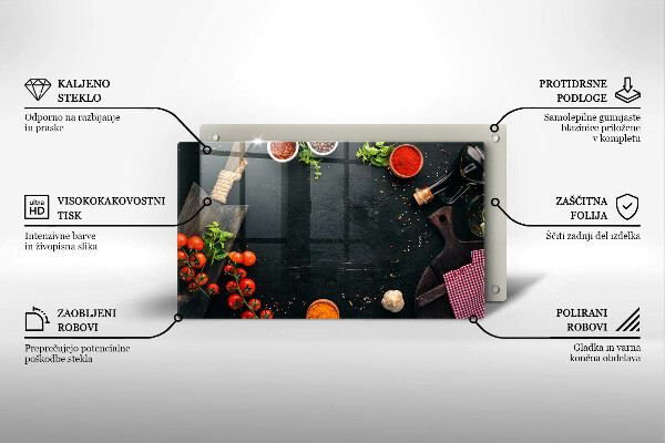 Skärbräda i härdat glas Körsbärstomater