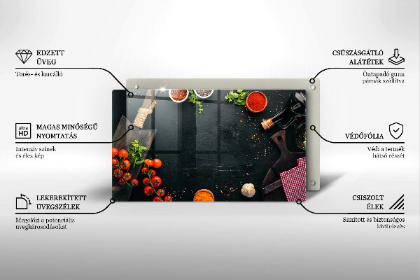 Skärbräda i härdat glas Körsbärstomater