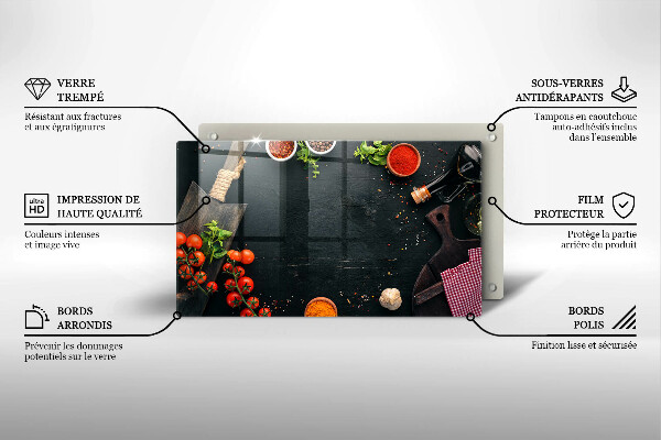 Skärbräda i härdat glas Körsbärstomater