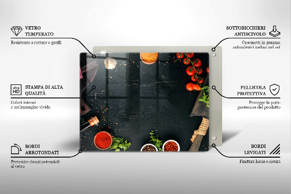 Skärbräda i härdat glas Körsbärstomater
