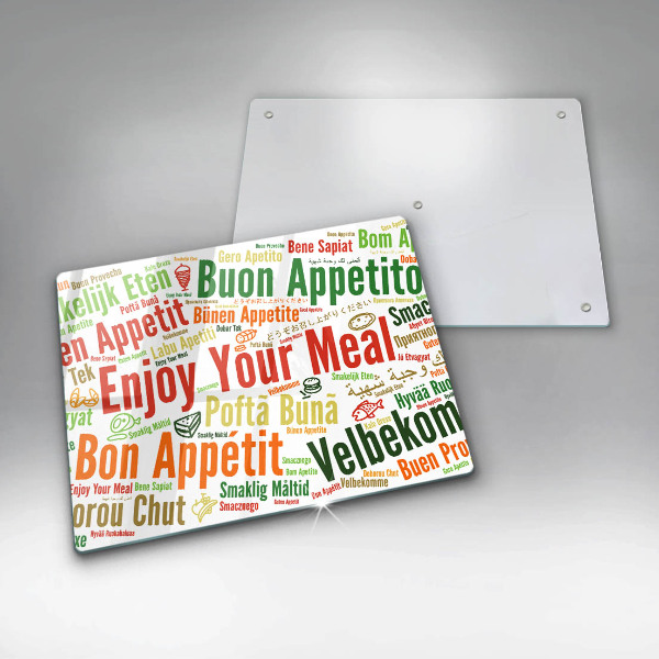 Skärbräda i härdat glas God aptit undertexter språk