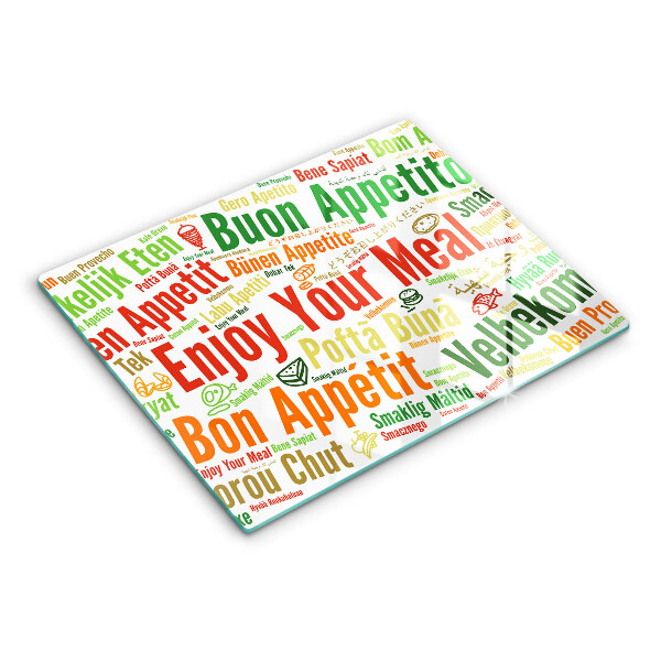 Skärbräda i härdat glas God aptit undertexter språk