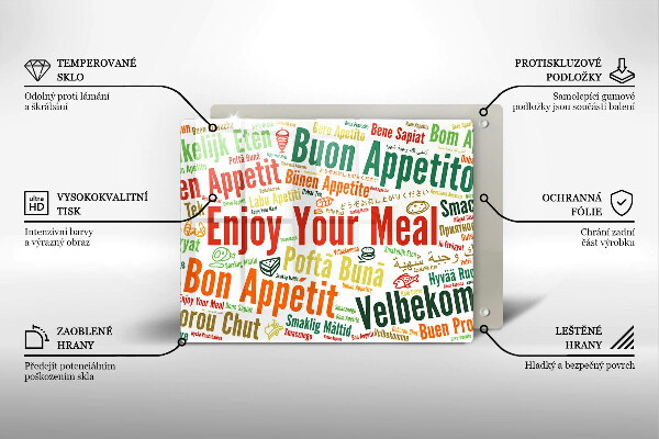 Skärbräda i härdat glas God aptit undertexter språk