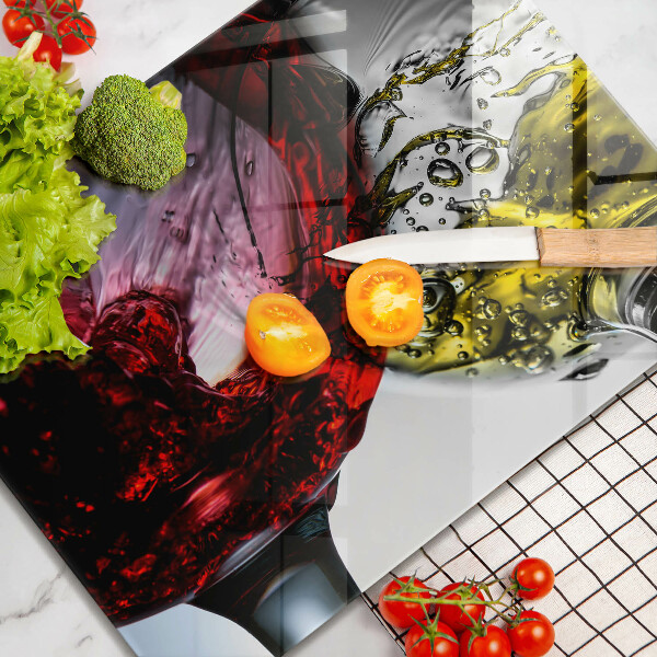 Skärbräda i härdat glas Glas vin