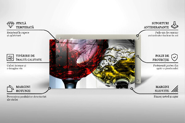 Skärbräda i härdat glas Glas vin