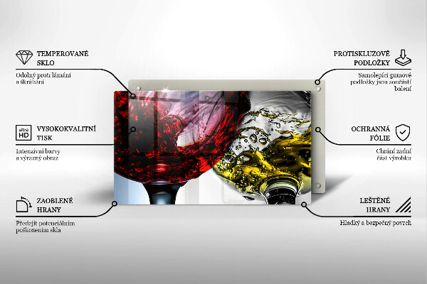 Skärbräda i härdat glas Glas vin