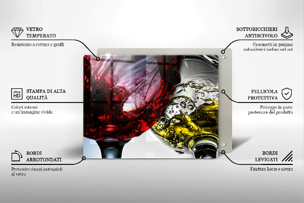 Skärbräda i härdat glas Glas vin