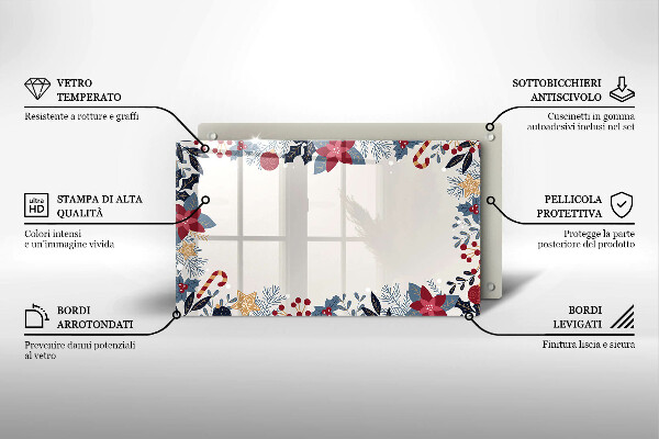 Skärbräda i härdat glas Juldekorationer