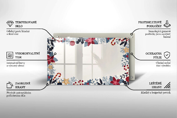 Skärbräda i härdat glas Juldekorationer