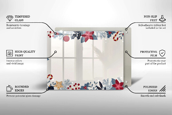 Skärbräda i härdat glas Juldekorationer