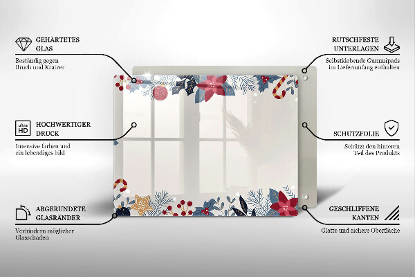 Skärbräda i härdat glas Juldekorationer