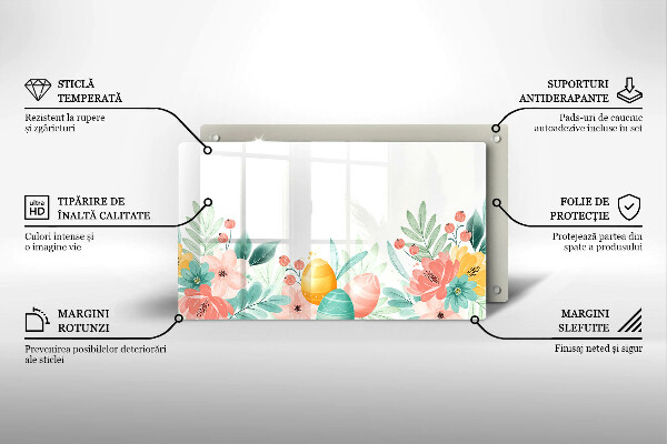 Skärbräda i härdat glas påskägg