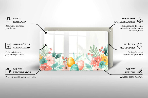 Skärbräda i härdat glas påskägg