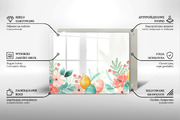 Skärbräda i härdat glas påskägg