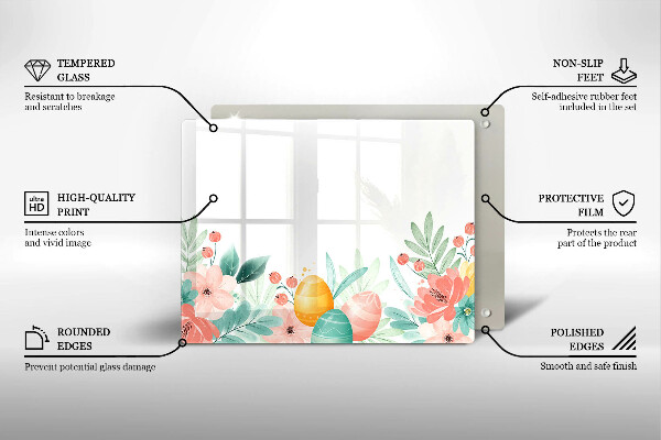 Skärbräda i härdat glas påskägg