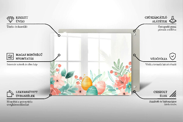 Skärbräda i härdat glas påskägg