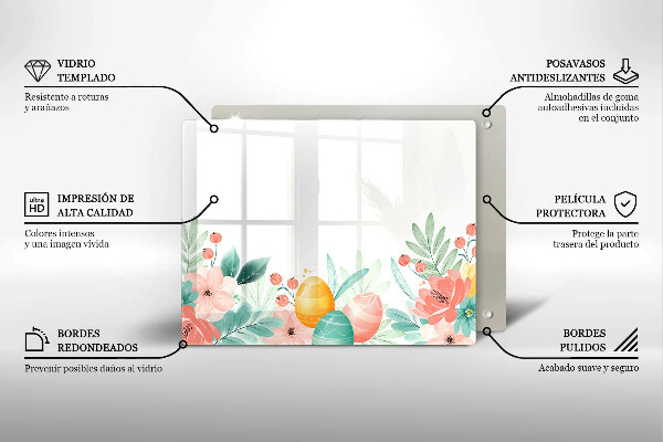 Skärbräda i härdat glas påskägg