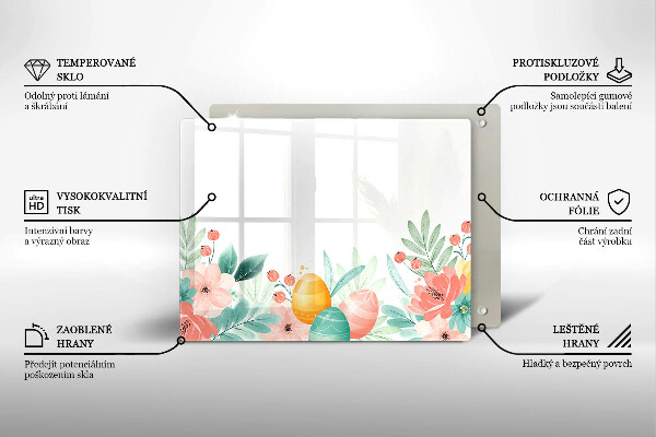 Skärbräda i härdat glas påskägg