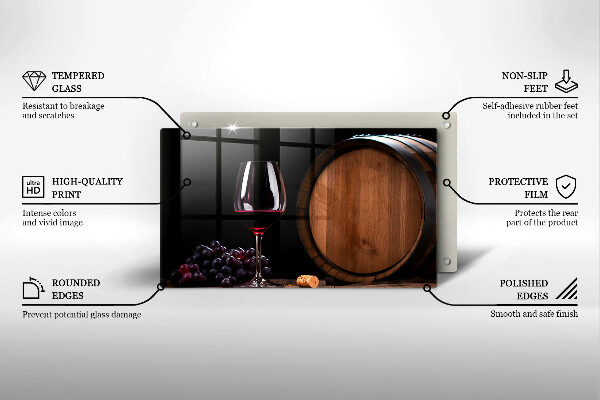 Skärbräda i härdat glas Vinfatsglas