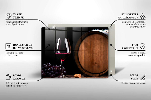 Skärbräda i härdat glas Vinfatsglas