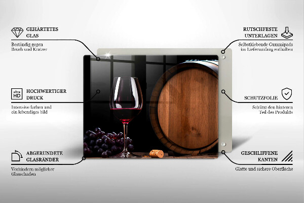 Skärbräda i härdat glas Vinfatsglas