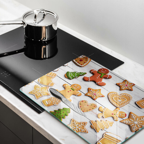 Skärbräda i härdat glas Jul pepparkakor