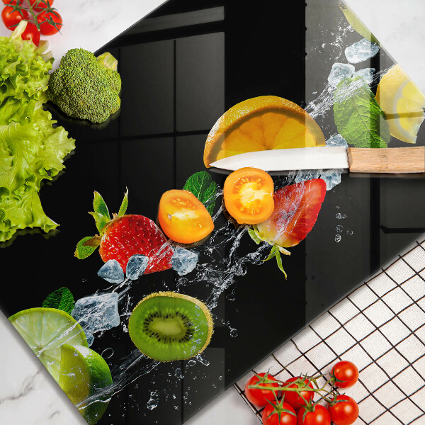 Skärbräda i härdat glas Frukt i vatten