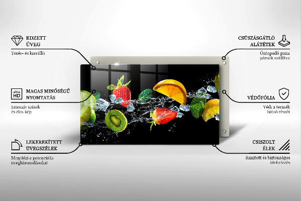 Skärbräda i härdat glas Frukt i vatten