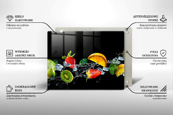 Skärbräda i härdat glas Frukt i vatten