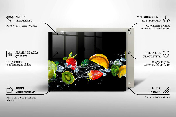 Skärbräda i härdat glas Frukt i vatten