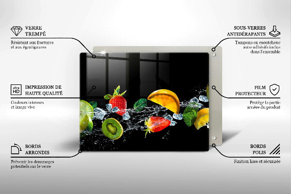 Skärbräda i härdat glas Frukt i vatten