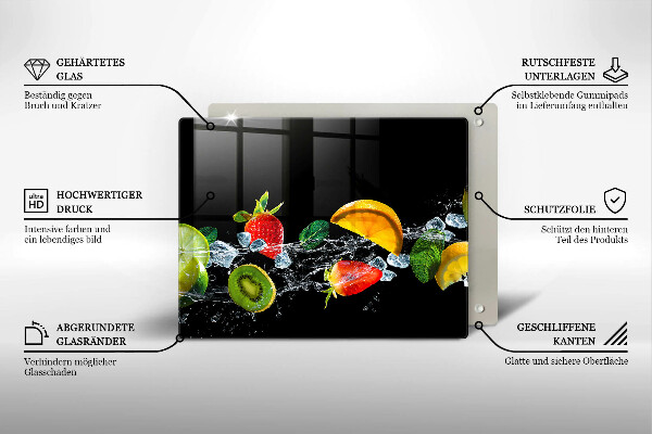 Skärbräda i härdat glas Frukt i vatten
