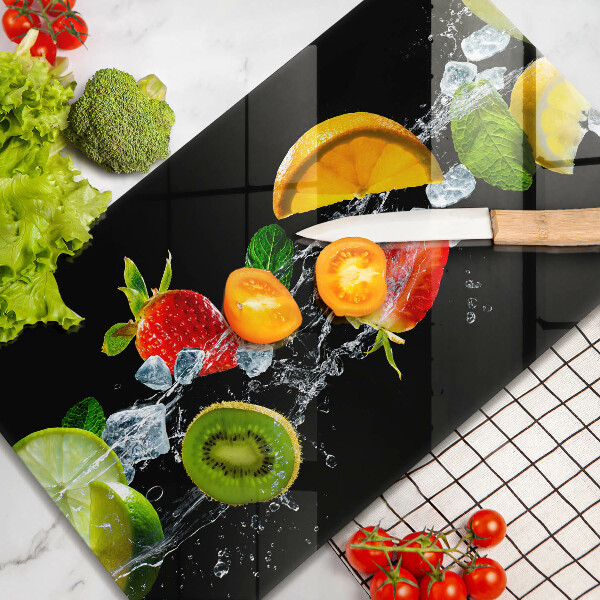 Skärbräda i härdat glas Frukt i vatten