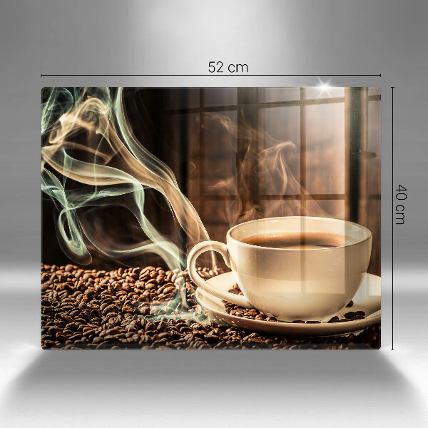 Skärbräda i härdat glas Kopp och kaffebönor