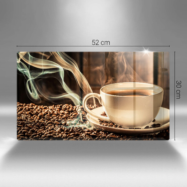 Skärbräda i härdat glas Kopp och kaffebönor