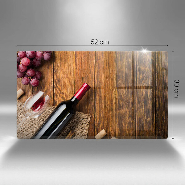 Skärbräda i härdat glas En flaska rött vin