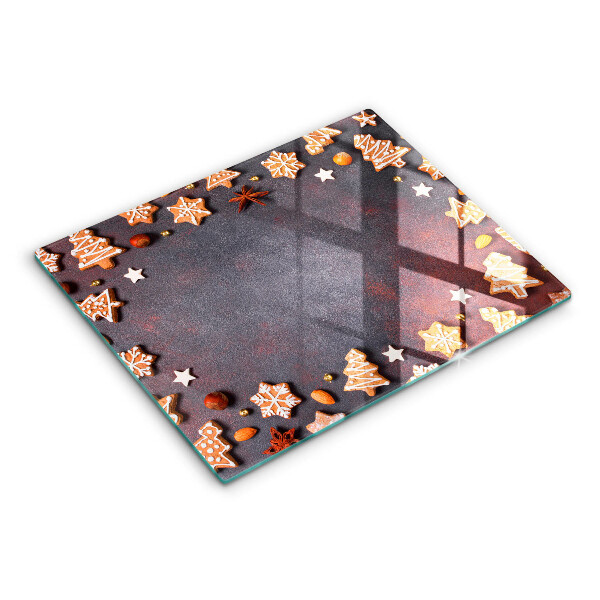 Skärbräda i härdat glas Jul pepparkakor