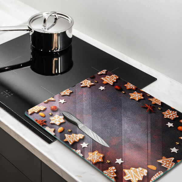 Skärbräda i härdat glas Jul pepparkakor