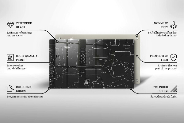 Skärbräda i härdat glas Rita kökstillbehör
