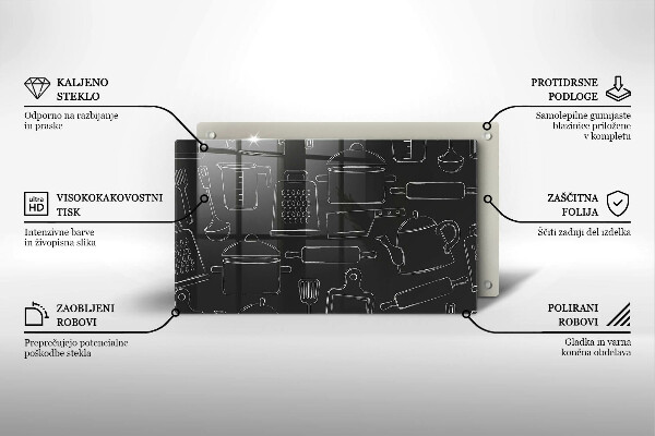 Skärbräda i härdat glas Rita kökstillbehör