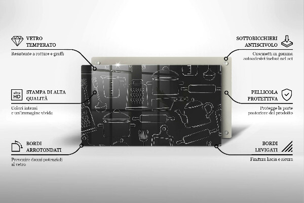 Skärbräda i härdat glas Rita kökstillbehör